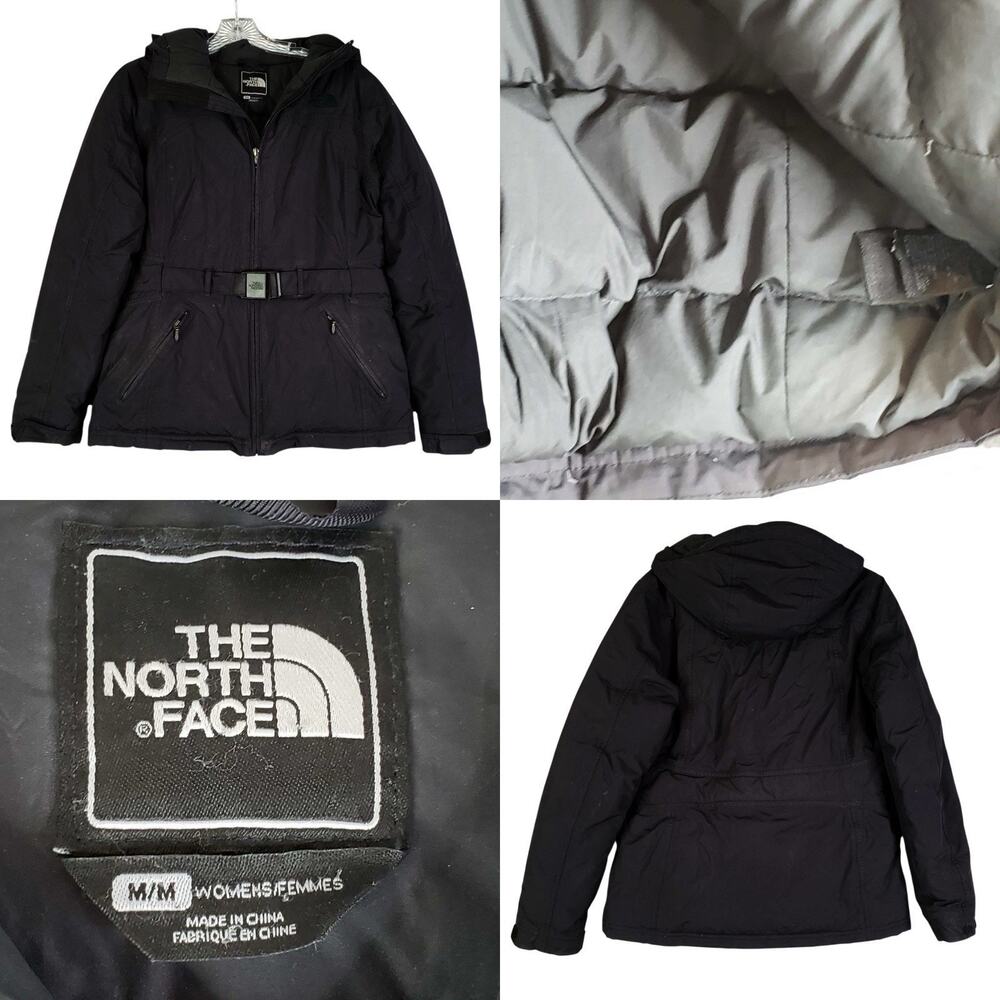 The North Face Jacket Women's Medium Belted Waist Goose Down Hooded No Fur